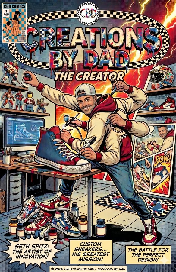 Creations by Dad comic book cover featuring Seth Spitz, the artist